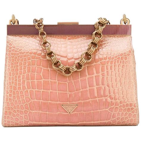 prada milano pink crocodile leather handbag|farfetch Prada purses.